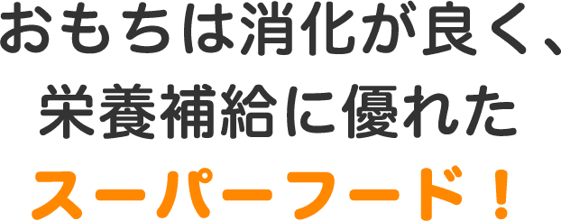 おもちは消化が良く、栄養補給に優れたスーパーフード!
