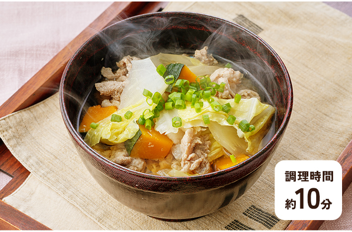 白菜とかぼちゃの豚汁