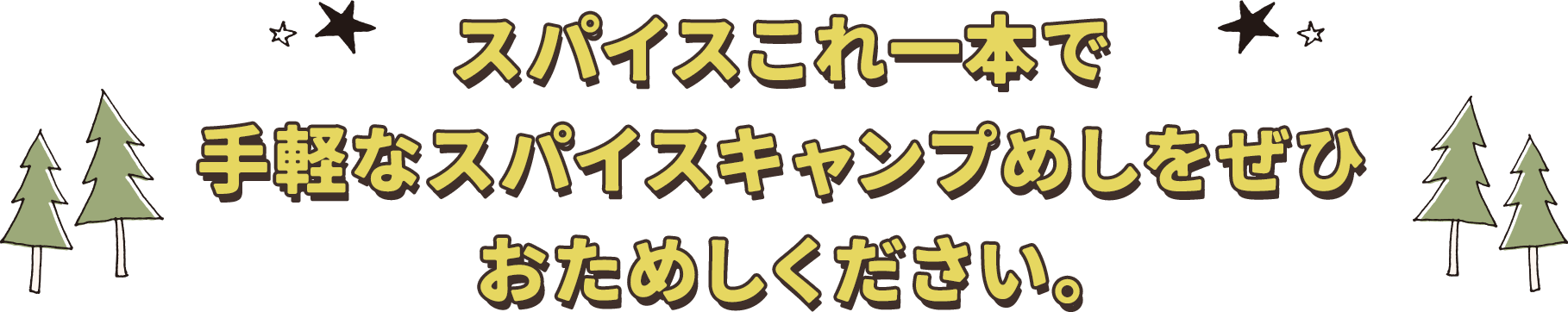 スパイスこれ一本で手軽なスパイスキャンプめしをぜひおためしください。