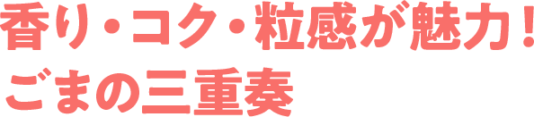 香り・コク・粒感が魅力！ごまの三重奏