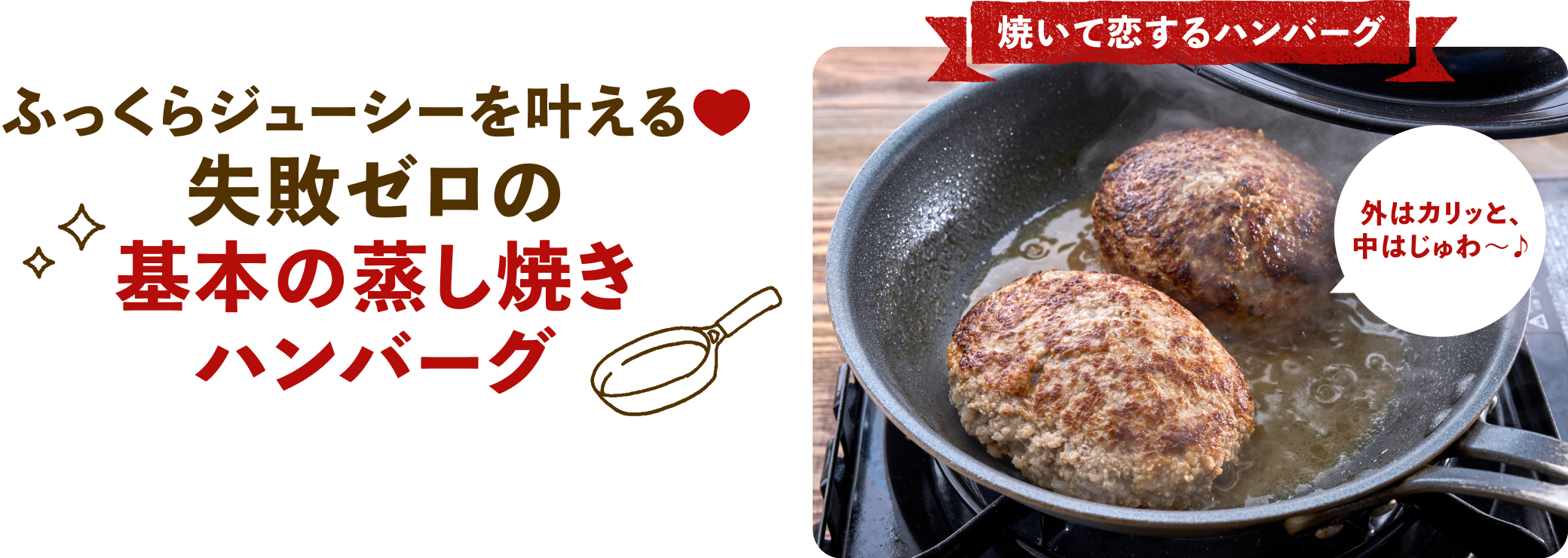 基本の蒸し焼きハンバーグ