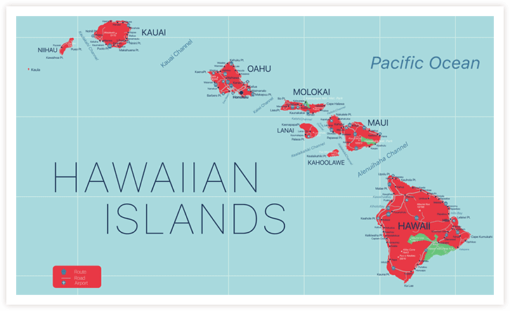 ハワイの地図