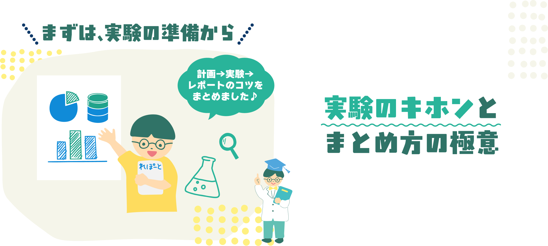 まずは、実験の準備から。実験のキホンとまとめ方の極意