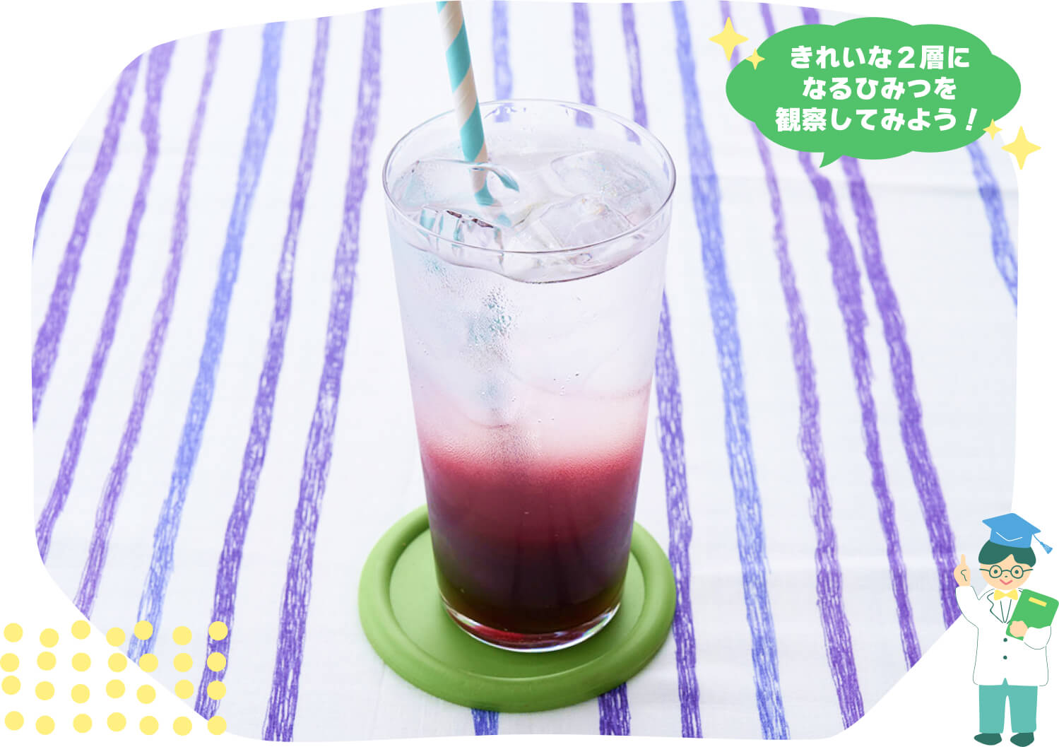 きれいな2層になるひみつを観察してみよう！
