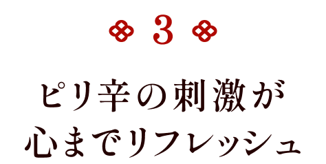 ピリ辛の刺激が心までリフレッシュ