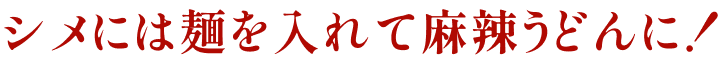 シメには麺を入れて麻辣うどんに！