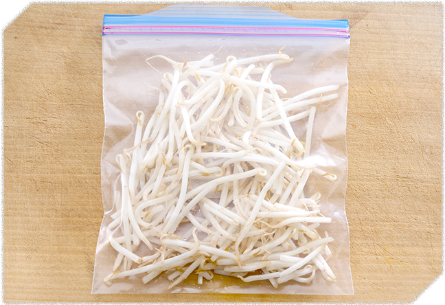 冷凍庫へ入れる