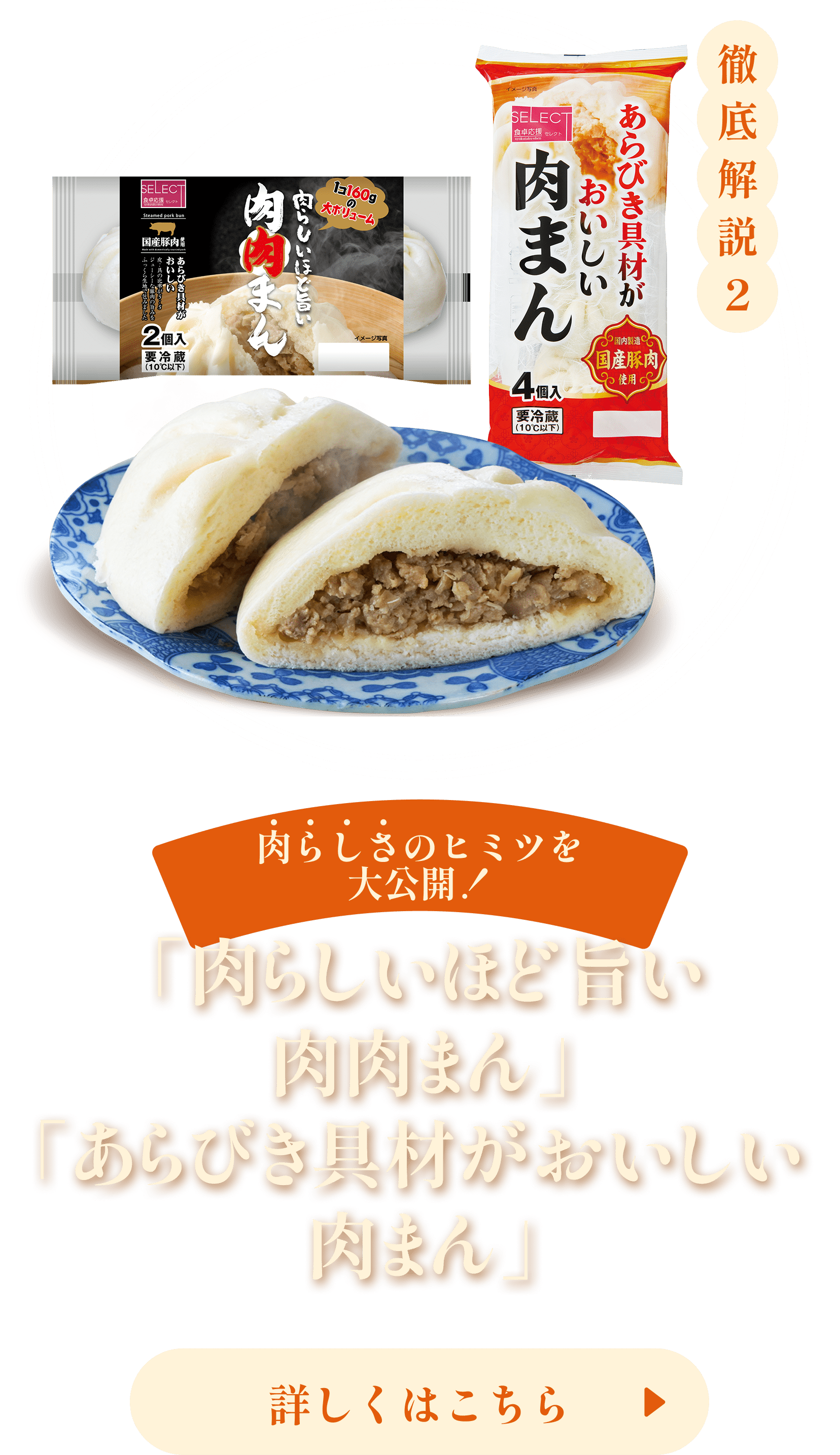 徹底解説2 肉らしいほど旨い肉肉まん・あらびき具材がおいしい肉まん