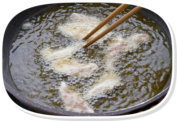ささみはバラしながら揚げるとGOOD!