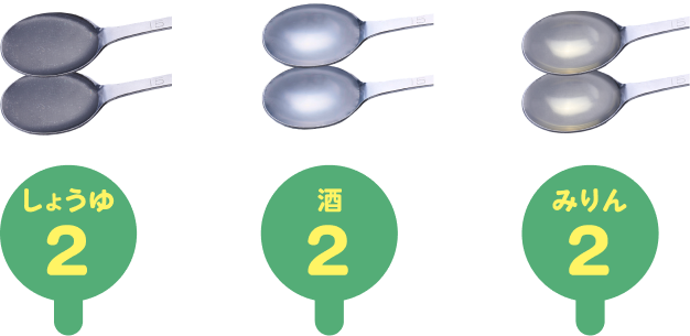 しょうゆ大さじ3・酒大さじ2・みりん大さじ2