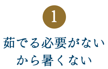 茹でる必要がないから暑くない