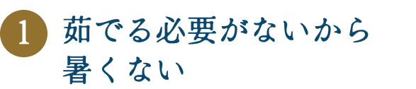 茹でる必要がないから暑くない