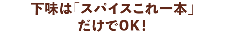 下味はスパイスこれ一本だけでOK