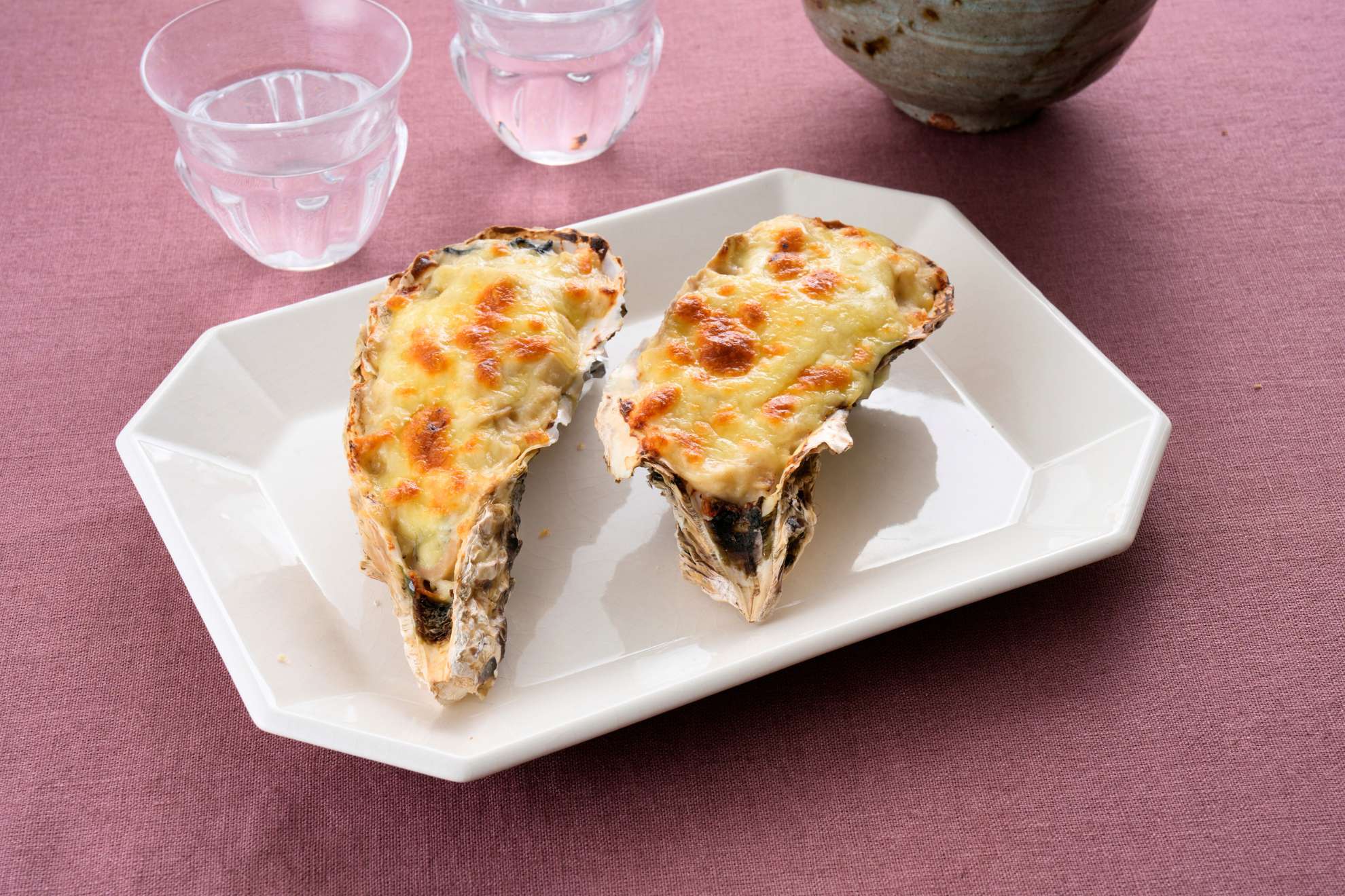 牡蠣と根菜のチーズグラタン